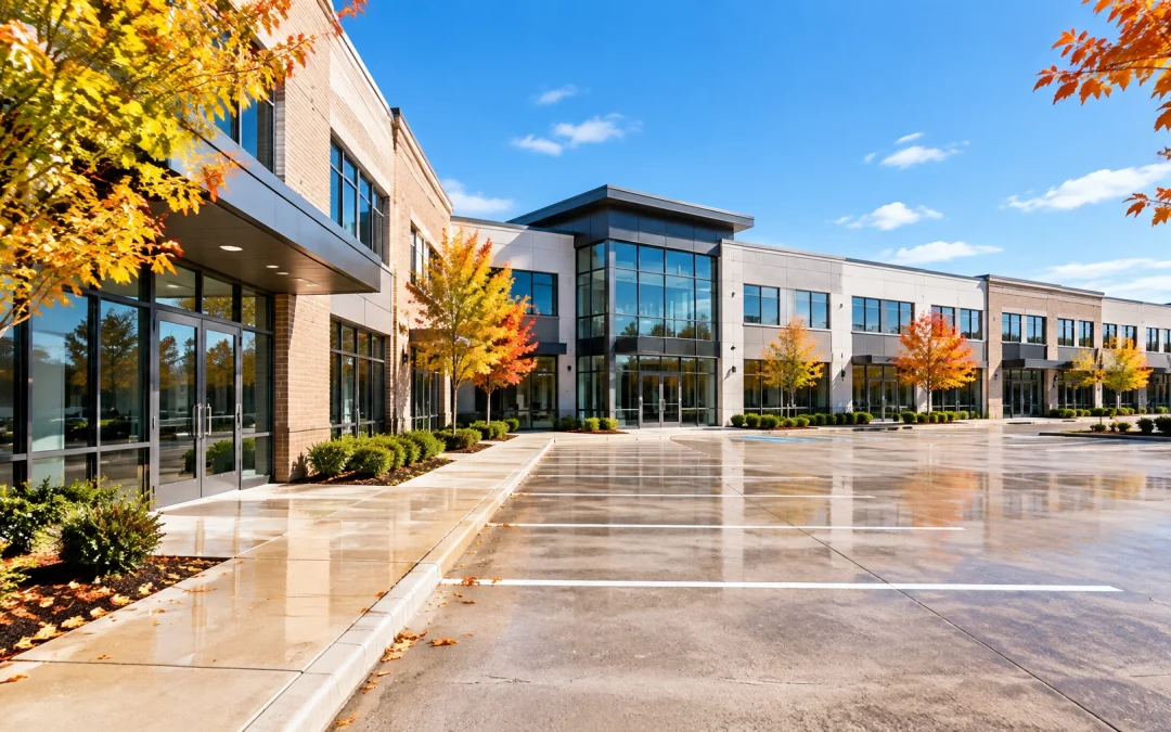 Commercial Pressure Washing on Long Island: Why Fall Is the Best Time to Clean Parking Lots, Sidewalks, and Entryways